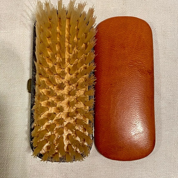 Vintage Leather Grooming Kit with gold tool / manicure kit made in Germany - Picture 5 of 14